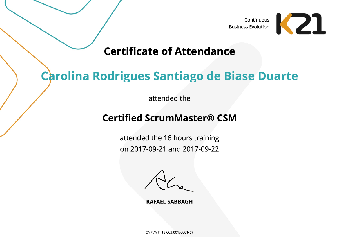 Certificado K21